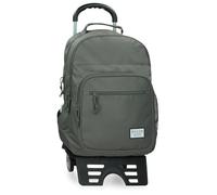 Movom Always on The Move Schulrucksack mit doppeltem Fach mit Trolley, grün, 31 x 42 x 13 cm, Polyester
