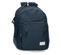 MOVOM Always on The Move Schulrucksack mit Zwei Fächern, anpassbar an Trolley, Blau, 32 x 42 x 15 cm, Polyester, 21,12 l, blau, Schulrucksack mit Zwei Fächern, anpassbar an den Trolley