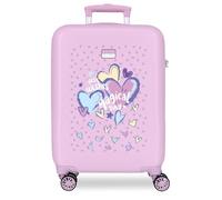Movom Best Wishes Kabinenkoffer, 38 x 55 x 20 cm, starres ABS-Seitenkombinationsschloss 35L 2.5kg, 4 Doppelräder, lila