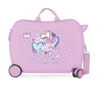 Movom Best Wishes Kinderkoffer, 50 x 38 x 20 cm, starrer ABS-Seitenkombinationsverschluss 34L 2.1kg, 4 Rollen, lila