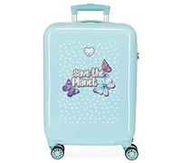 MOVOM Herren Save The Planet Hartschalenkabinenkoffer 55 cm, Grün, 38x55x20 cms