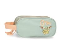 Joumma Star Wars Grogu Dreifach-Federmäppchen, Grün, 22 x 10 x 9 cm, Polyester, grün, Dreifaches Federmäppchen