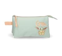 Joumma Star Wars Grogu Dreifach-Federmäppchen, Grün, 22 x 12 x 5 cm, Polyester, grün, Dreifaches Federmäppchen