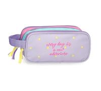 Movom New Adventure Dreifach-Federmäppchen, Mehrfarbig, 22 x 10 x 9 cm, Polyester, 1,98 l, bunt, Talla única, Dreifachmäppchen