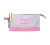 MOVOM New Adventure Dreifach-Federmäppchen, Mehrfarbig, 22 x 12 x 5 cm, Polyester, 1,32 l, bunt, Talla única, Dreifachmäppchen