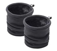 MOVYEE 2 Stück Buff Schlauchschal Fleece Damen Herren,Loop Schal Multifunktional Halswärmer für Outdoor,Ski,Laufen,Radfahren(Grau)