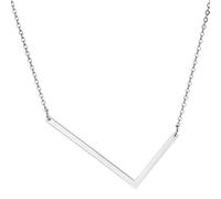 MOWOM Personalisierte große Anfangsbuchstabe Anhänger Halskette Benutzerdefinierte Gravur Name Datum für Frauen Mädchen Big Sideways Alphabet Bester Freund Brautjungfer Geschenk (Silber Buchstabe L)