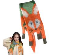 Moxeupon Fuchsschal - Schal mit Fuchsmotiv - Halswärmer für Frauen und Mädchen für kaltes Wetter, Strickschal für Outdoor, Indoor, weicher Schal, Wintergeschenk