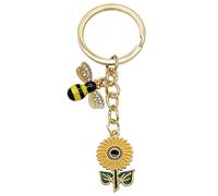 Moydolo Sonnenblume Schlüsselanhänger Blume Bienen Schlüsselanhänger Anhänger Geschenke für Frauen Teenager Mädchen Taschen