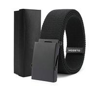 MOZETO Gürtel Herren Länge 115-145 cm Breit 3,8 cm Stoff Canvas Nylon Belt Automatischer Schnallen Verstellbarer Unisex Stoffgürtel