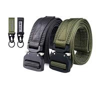 MOZETO Nylon Gürtel, Unisex Taktischer Gürtel, Neues Design Military Gürtel mit Schluesselhaken und Klettverschluss Schnellverschluss Geeignet