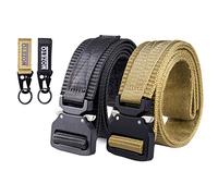 MOZETO Nylon Gürtel, Unisex Taktischer Gürtel, Neues Design Military Gürtel mit Schluesselhaken und Klettverschluss Schnellverschluss Geeignet