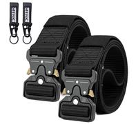 MOZETO Taktischer Gürtel, Unisex Militär Gürtel mit Schnellspanner Metallschnalle, Nylon Gürtel für Outdoor, Arbeit, Militär, Freizeit, Jagen - Gift Packaging,N. Schwarz+schwarz, 2er pack,L-140cm