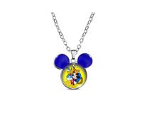 (MQXL214) Skurrile Maus Mickey Minnie Maus Retro-Halskette mit buntem Edelstein-Anhänger für Unisex