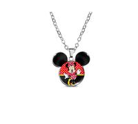 (MQXL25) Skurrile Maus Mickey Minnie Maus Retro-Halskette mit buntem Edelstein-Anhänger für Unisex
