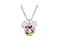 (MQXL29) Skurrile Maus Mickey Minnie Maus Retro-Halskette mit buntem Edelstein-Anhänger für Unisex