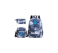 Mr Beast Lightning Cat 3-teiliges Set Rucksack Mochila Kindertaschen mit großer Kapazität Lightning Blue 2