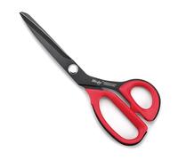 Mr.do Premium Stoffschere Schere, Schneiderschere Professionelle, Nähschere mit Ultrascharfen Integrierten Klingen Schwarzem Oxid Edelstahl Rostbeständig, Ergonomischem Bequeme Weiche Rot Gummi Griffe