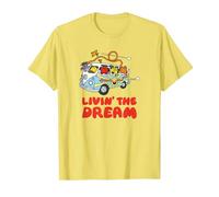 Mr. Men Living The Dream Campervan Hippy 70's T-Shirt, Herren, Gelb, M