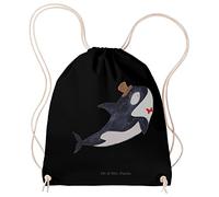 Mr. & Mrs. Panda Drawstring Bag Orca Zylinder - Geschenk, Sportbeutel, sporttasche klein, Gymbag, Feier, Kleiner Rucksack, Narwal, Konfetti, Beutel, Meer, Stoffbeutel, Geburtstag, Fest