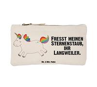 Mr. & Mrs. Panda Etui Einhorn Happy Größe S Klein - Geschenk, Schminktasche, Einhörner, Kulturbeutel, Federtasche, Fröhlich, Lächeln, Unicorn, Freude, Kosmetiktasche, Pouch, Mäppchen
