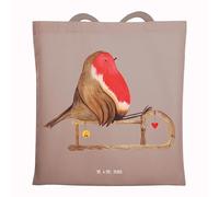 Mr. & Mrs. Panda festivaltasche Rotkehlchen Schlitten - Geschenk, Vogel, Tasche, Weihnachten, Tüte, Shopping, totebag, Baumwolltasche, Strandtasche