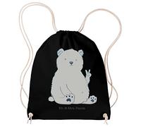 Mr. & Mrs. Panda gym rucksack Eisbär Faul - Geschenk, Entspannen, Turnbeutel, sporttasche klein, Beutel, Kleiner, Büro, Bär, wander, Teddy, Arbeit, Homeoffice, Jutebeutel