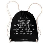 Mr. & Mrs. Panda Jutebeutel Bist du eigentlich komplett... - Geschenk, Mann, Verrückte, Büro, wander rucksack, Turnbeutel, Sprüche, Kleiner, gym tasche, Stoffbeutel, Freundin, Frau