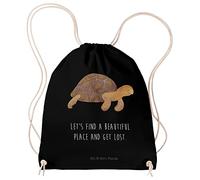 Mr. & Mrs. Panda Jutebeutel Schildkröte Marschieren - Geschenk, Meer, Lieblingsmensch, gym rucksack, Inspiration, Turnbeutel, Motivation, Sportbeutel, Stoffbeutel, Schildkröten, Beutel, Abenteuer