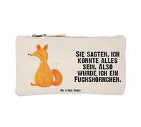 Mr. & Mrs. Panda Kosmetiktasche Einhorn Wunsch Größe S Klein - Geschenk, Mäppchen, Federmappe, Einhörner, Fuchs, Fuchshörnchen, Unicorns, Unicorn, Etui, Kulturbeutel, Füchse, kosmetiktäschchen