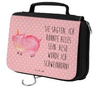 Mr. & Mrs. Panda Kulturbeutel Einhorn Schwein - Geschenk, Unicorn, Damen, Organizer, Kosmetikbeutel, Einhörner, Geschenk, englisch, Pig, Spruch, Zum