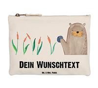 Mr. & Mrs. Panda Kulturtasche personalisiert Otter Stein Grösse XL Große - Personalisierte Geschenke, Kulturbeutel personalisierbar, Personalisierter, Kosmetiktasche, Pflanzen, Fun Facts, Federmappe
