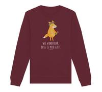 Mr. & Mrs. Panda Organic Pullover Fuchs Blumen Größe XS - Geschenk, Boho, Bio-Wollpullover, Ich, Strickjacke, Liebe, Sweater, Selbstbewusst, Vegan, Mich, Fair Trade, Selbstliebe, Nachhaltiger