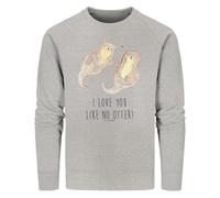 Mr. & Mrs. Panda Organic Pullover Otter Hände halten Größe M - Geschenk, Liebe, Fair Trade, Vegan, Paar, Aus Naturfasern, Fashion, Verliebt, Seeotter, Nachhaltiger, Cotton, glücklich