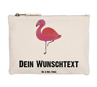 Mr. & Mrs. Panda Personalisierte Schminktasche Flamingo Classic Grösse XL Große - Geschenke, Spruch, Kosmetiktasche Personalisiert, Rosa, Personalisiertes Mäppchen, Kulturtasche, Stolz, Prächtig, Ich