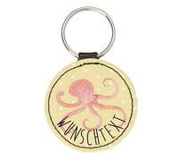 Mr. & Mrs. Panda Personalisierter Schlüsselanhänger Tintenfisch - Personalisierte Geschenke, Meer, Anhänger, Wasser, Ozean, Geschenkidee personalisiert, Meerestier, Gute Laune, Personalisierbar, Krake