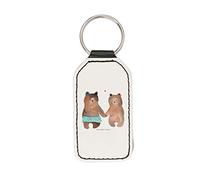 Mr. & Mrs. Panda Rechteckig Schlüsselanhänger Bär Freundin - Geschenk, Taschenanhänger, Schutzengel, Teddy, Glücksbringer, Teddybär