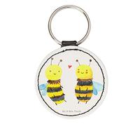 Mr. & Mrs. Panda Rund Schlüsselanhänger Biene Verliebt - Geschenk, Wespe, Glücksbringer, Taschenanhänger, Hummel, Schutzengel