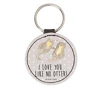 Mr. & Mrs. Panda Rund Schlüsselanhänger Otter Hände halten - Geschenk, Otter Seeotter See Otter, Seeotter, Glücksbringer, Schutzengel, Liebe,
