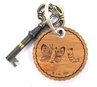 Mr. & Mrs. Panda Rundwelle Schlüsselanhänger Raupe Schmetterling - Geschenk, Taschenanhänger, Hütchen, Schlüsselband, Tiermotive, Tiere, Gute Laune,