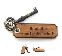 Mr. & Mrs. Panda Schlüsselanhänger Bauleiter - Geschenk, Berufsausbildung, Abschluss, Holzschlüsselanhänger, Diplom, Taschenanhänger, Schlüsselbund,