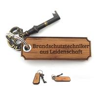 Mr. & Mrs. Panda Schlüsselanhänger Brandschutztechniker - Geschenk, Beruf, Gravur, Schenken, Abschied, Taschenanhänger, Holzschlüsselanhänger,