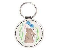 Mr. & Mrs. Panda Schlüsselanhänger Hase Blume - Geschenk, Taschenanhänger, mini, Geburtstag, Geburt, Schwangerschaft, Ostern, Kindergeburtstag, Schlüsselaccessoire, schlüsselbund anhänger, Kaninchen