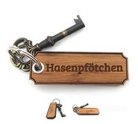 Mr. & Mrs. Panda Schlüsselanhänger Hasenpfötchen - Geschenk, Holz Schlüsselanhänger, Glücksbringer, Geschenke, Gravur, Schlüsselanhänger Holz,