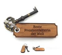 Mr. & Mrs. Panda Schlüsselanhänger Praxisanleiterin - Geschenk, Bachelor, Gratulation, Glücksbringer, Geschenke, Gravur, Schlüsselanhänger aus Holz,