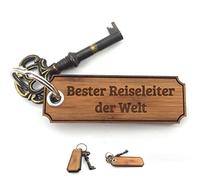 Mr. & Mrs. Panda Schlüsselanhänger Reiseleiter - Geschenk, Schenken, Glücksbringer, Geschenke, Gravur, Holz Schlüsselanhänger, Schlüsselanhänger