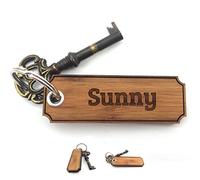 Mr. & Mrs. Panda Schlüsselanhänger Sunny - Geschenk, Schlüsselanhänger Holz, Holzschlüsselanhänger, Glücksbringer, Gravur, Schlüsselbund, Geschenke,