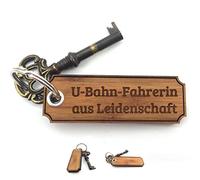 Mr. & Mrs. Panda Schlüsselanhänger U-Bahn-Fahrerin - Geschenk, Berufsschule, Schlüsselbund, Gravur, Ausbildung, Taschenanhänger, Holz