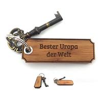 Mr. & Mrs. Panda Schlüsselanhänger Uropa - Geschenk, Mitbringsel, Oppa, Geschenke, Schlüsselbund, Holz Schlüsselanhänger, Bester, Schlüsselanhänger