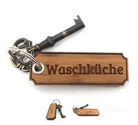 Mr. & Mrs. Panda Schlüsselanhänger Waschküche - Geschenk, Geschenke, Holzschlüsselanhänger, Schenken, Schlüsselanhänger aus Holz, Gravur,
